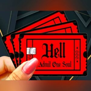 2pcs Hell Skin Vinyl No Residue Stickers for Credit Cards / Debit Cards